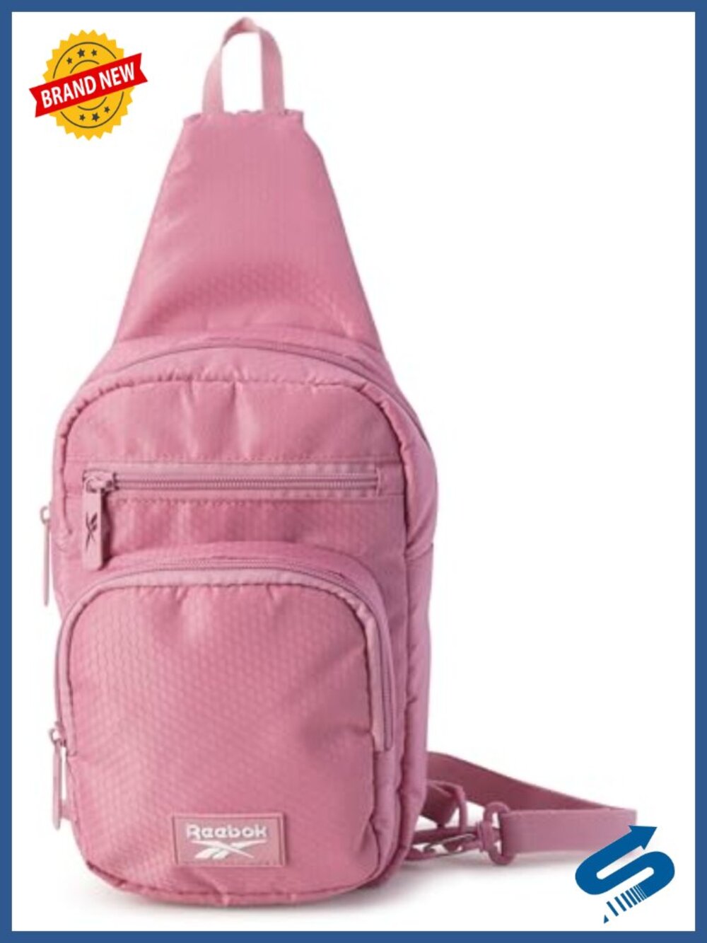 Reebok Crossbody Sling Bag Adjustable Strap Lightweight Travel Multi-Purpose